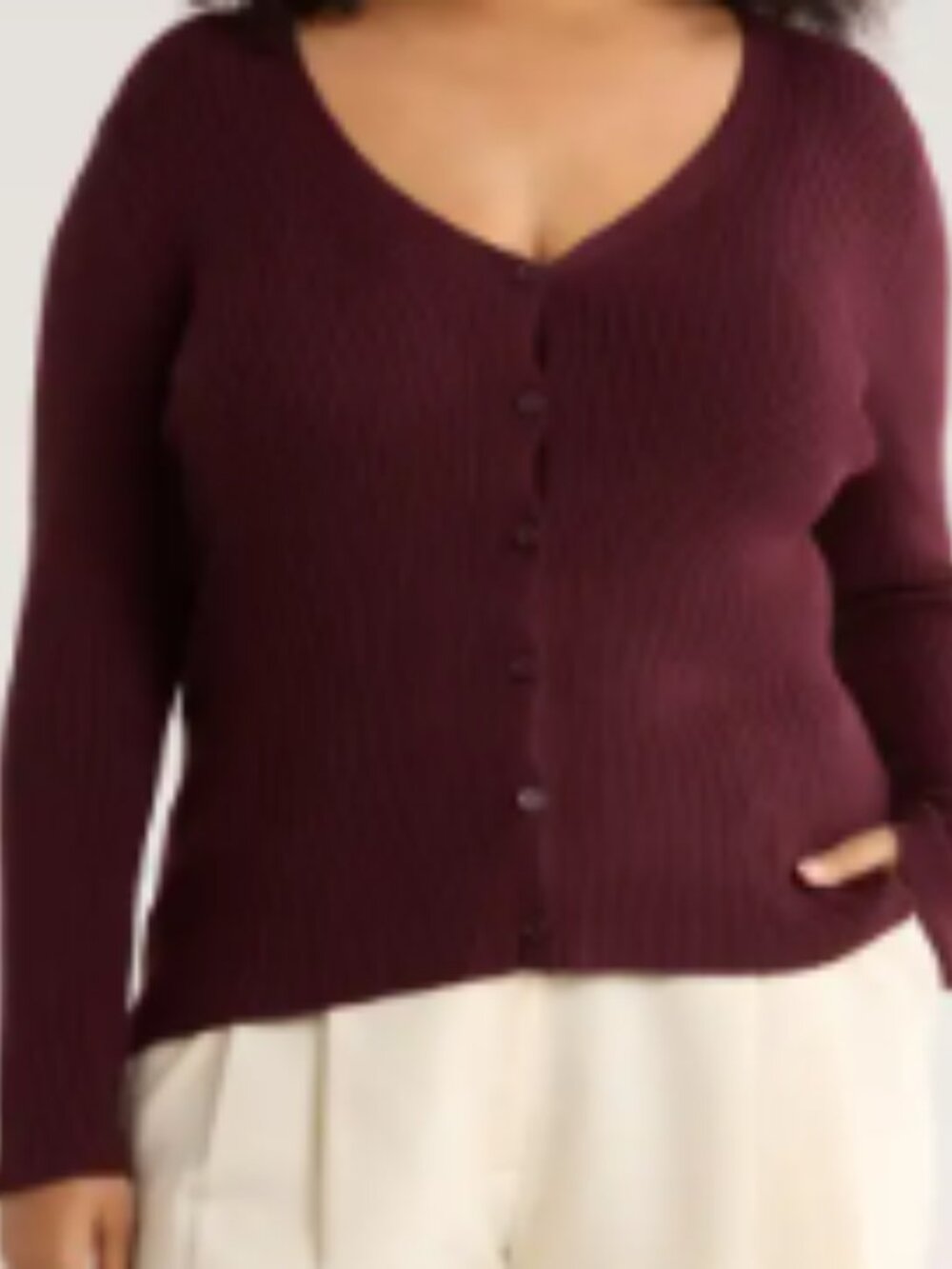 NWT Max Studio Button Cardigan Sweater Wine 1X